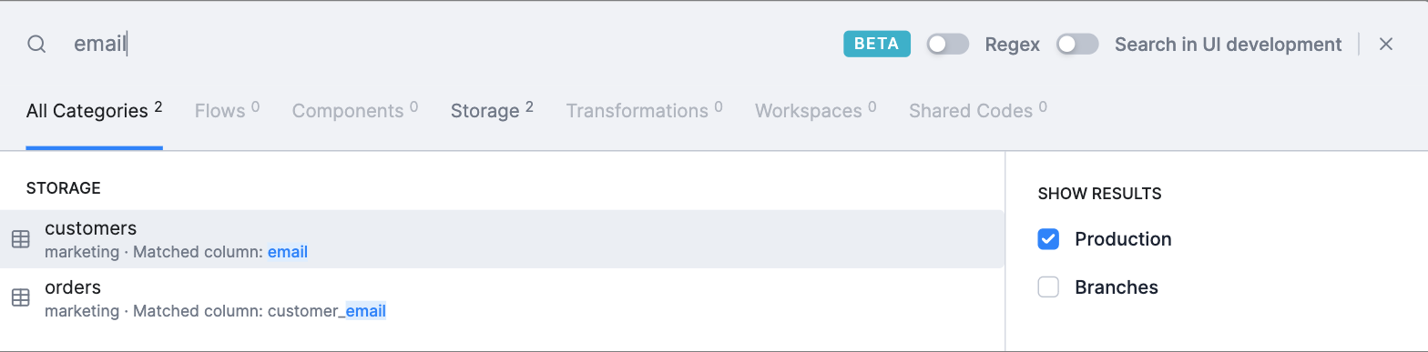 Screenshot - Matched column